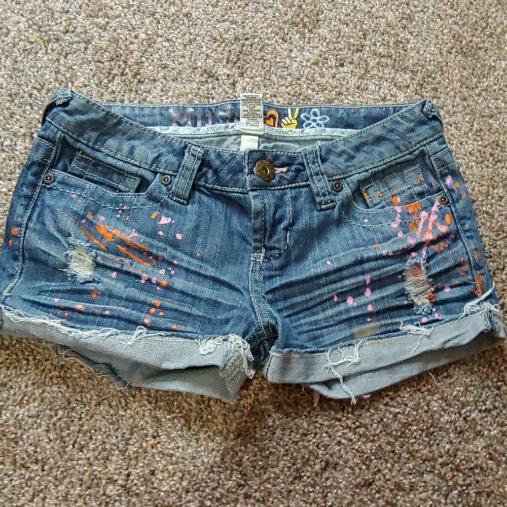 Paint splattered shorts